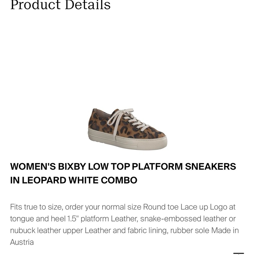 Paul Green Bixby Low Top Platform Sneakers in Leopard. Like new. US 10/UK 7.5 - Picture 14 of 15